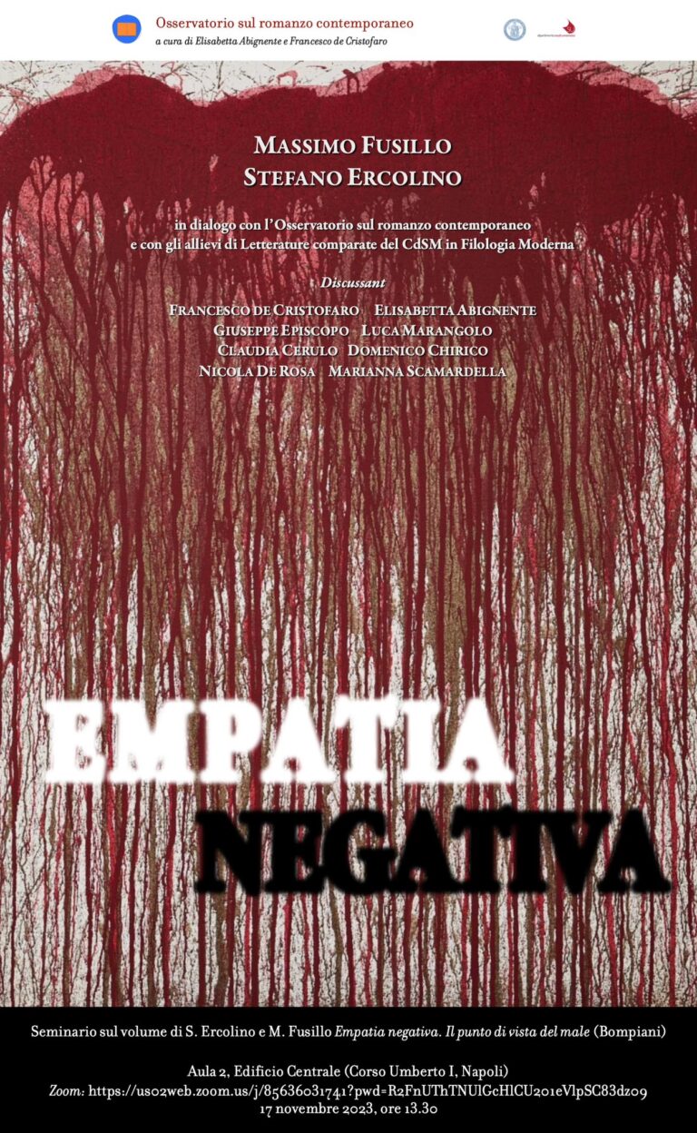 Presentazione – Stefano Ercolino e Massimo Fusillo – Empatia negativa